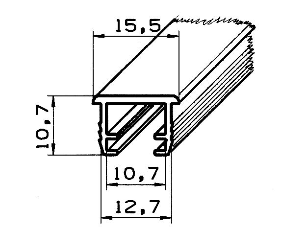 Einnut U-Profil 15x10 mm, PS