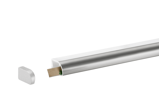LED Griffmuldenleuchte 19 x 12 mm, Polystyrol, Heißprägefolie, Doppelklebeband